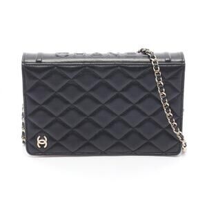 Chanel BOOK Matelassé Shoulder Bag/Handbag, Lambskin Leather, Women's, Black/...